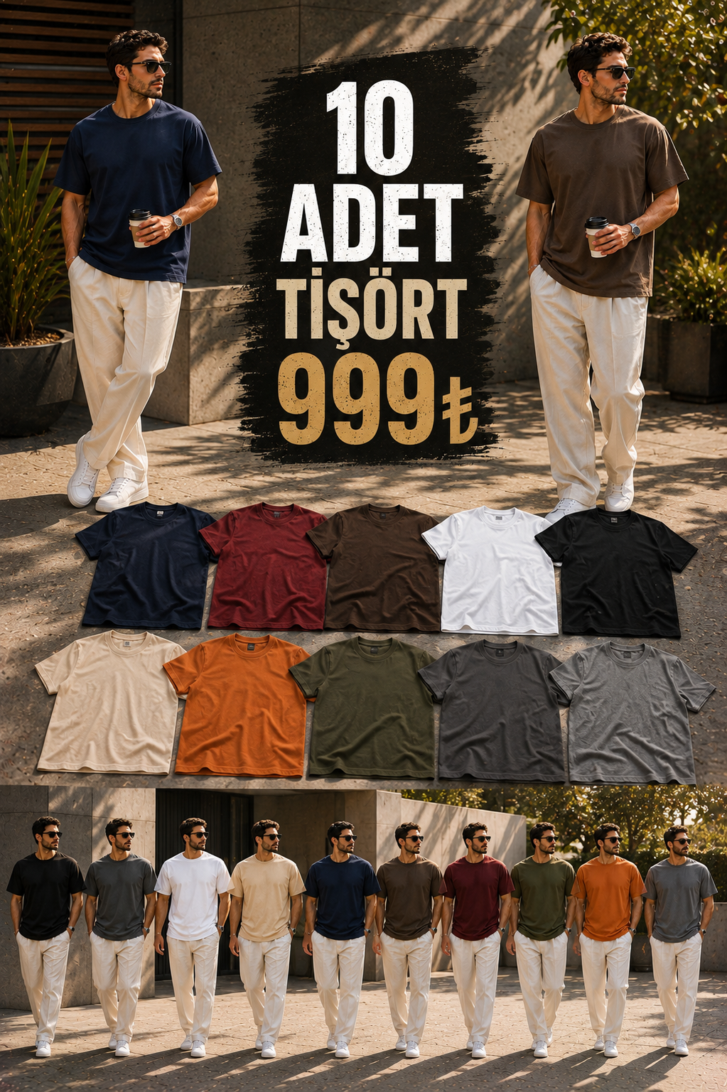 10 ADET ERKEK TİŞÖRT